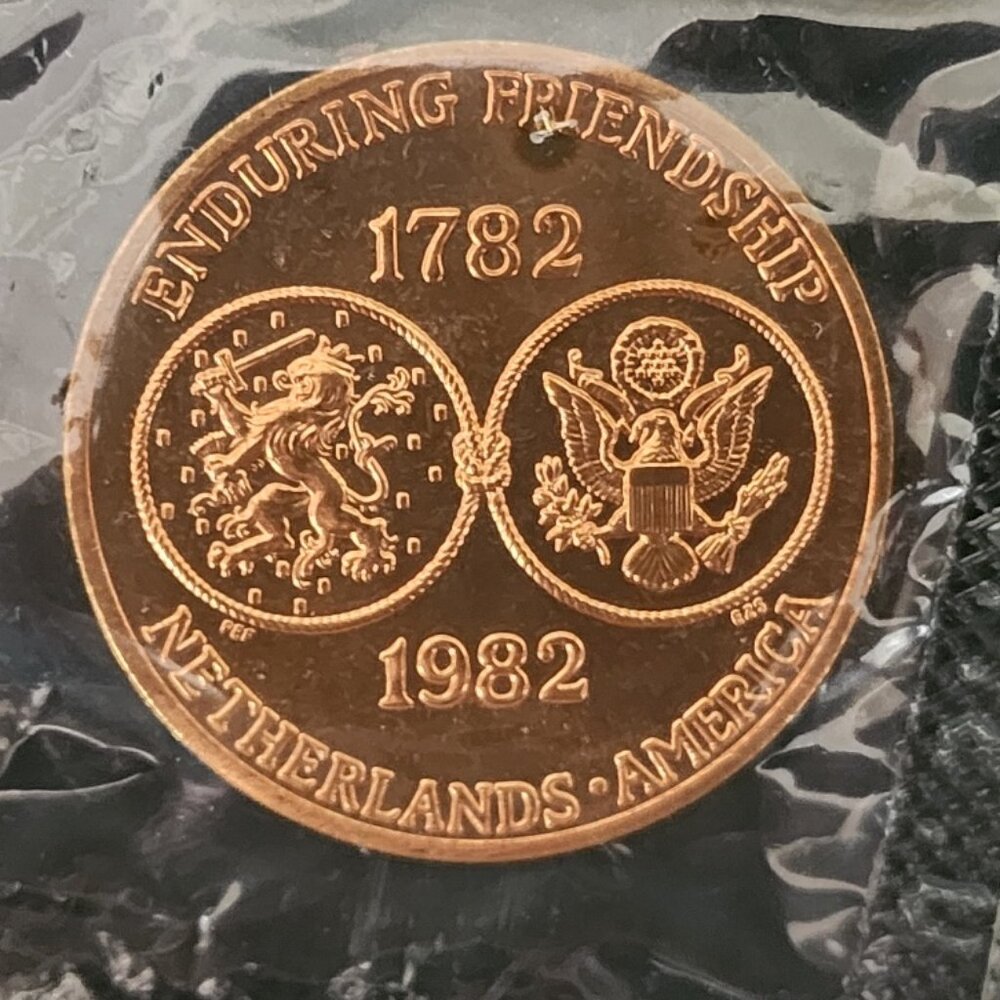 Netherlands America Enduring Friendship 1782-1982 Bronze US Mint Medal